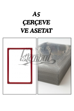 10 Adet A5 Fiyat Etiketi Çerçeve ve Asetat (MANDALSIZ) KIRMIZI