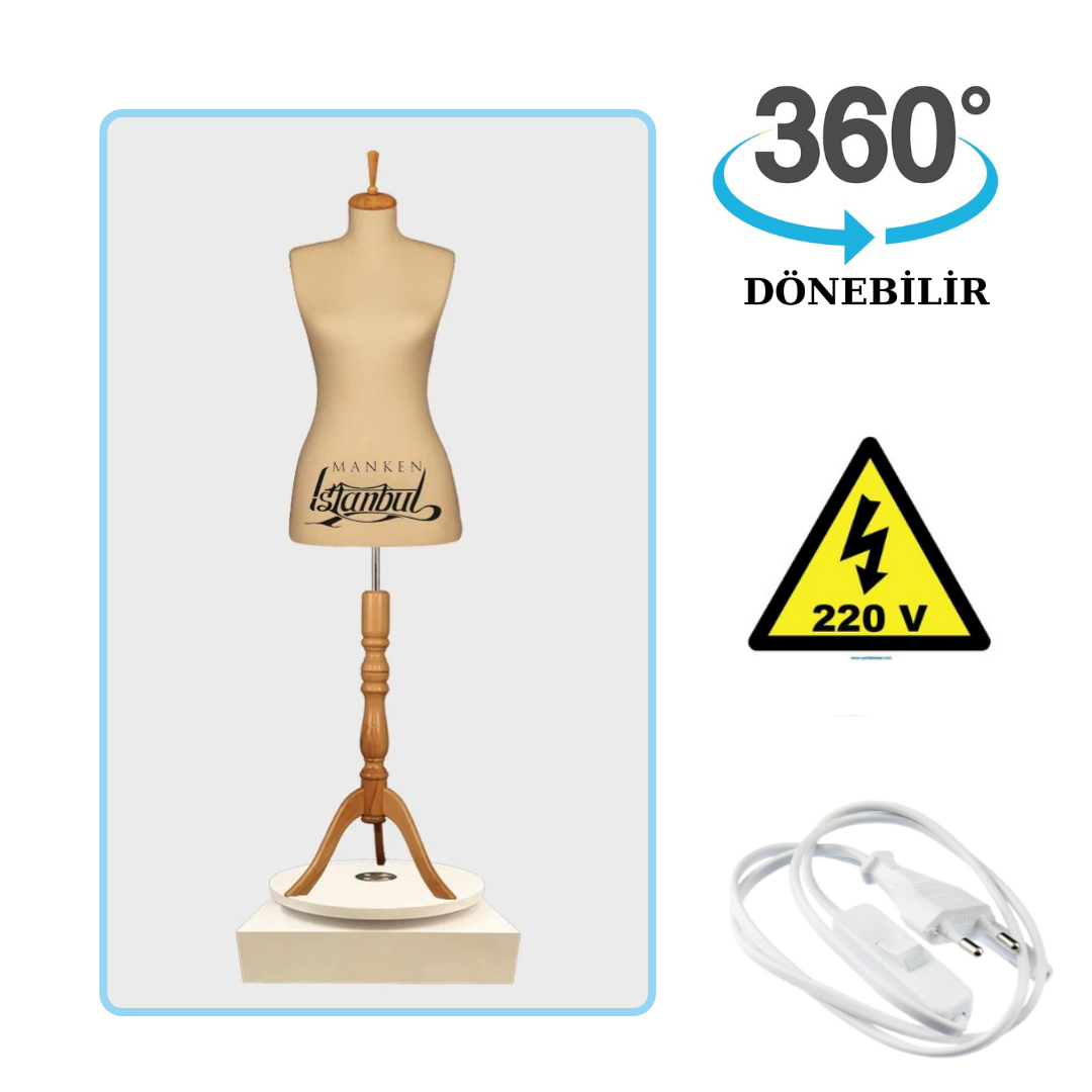 Döner Standlı Bayan Terzi Mankeni Vitrin Mankeni