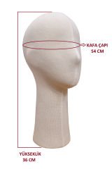 Bayan beyaz kumaş kaplı kafa mankeni