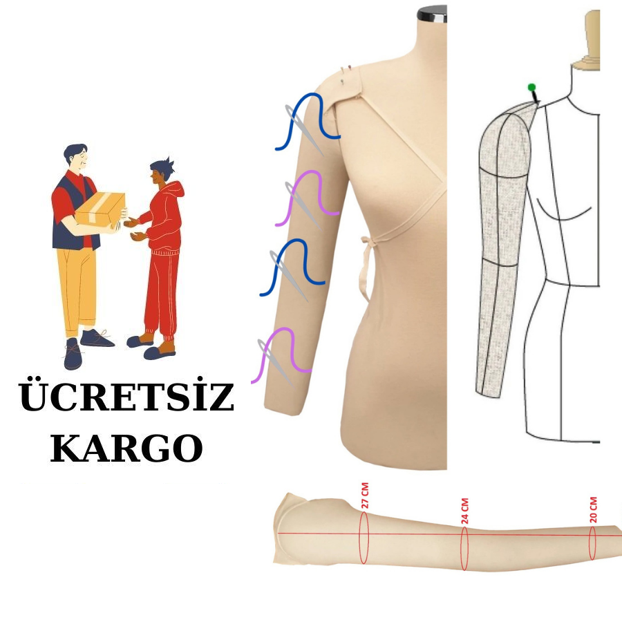 Sünger İğne Batabilen Seyyar Kol Sağ Taraf 36/38/40 Prova Mankeni Kolu
