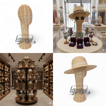 El Yapımı Rattan Kafa Mankeni Doğal Şık Sunumun Anahtarı