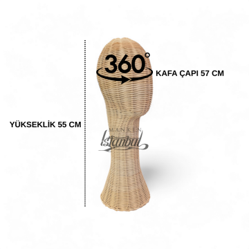 El Yapımı Rattan Kafa Mankeni Doğal Şık Sunumun Anahtarı