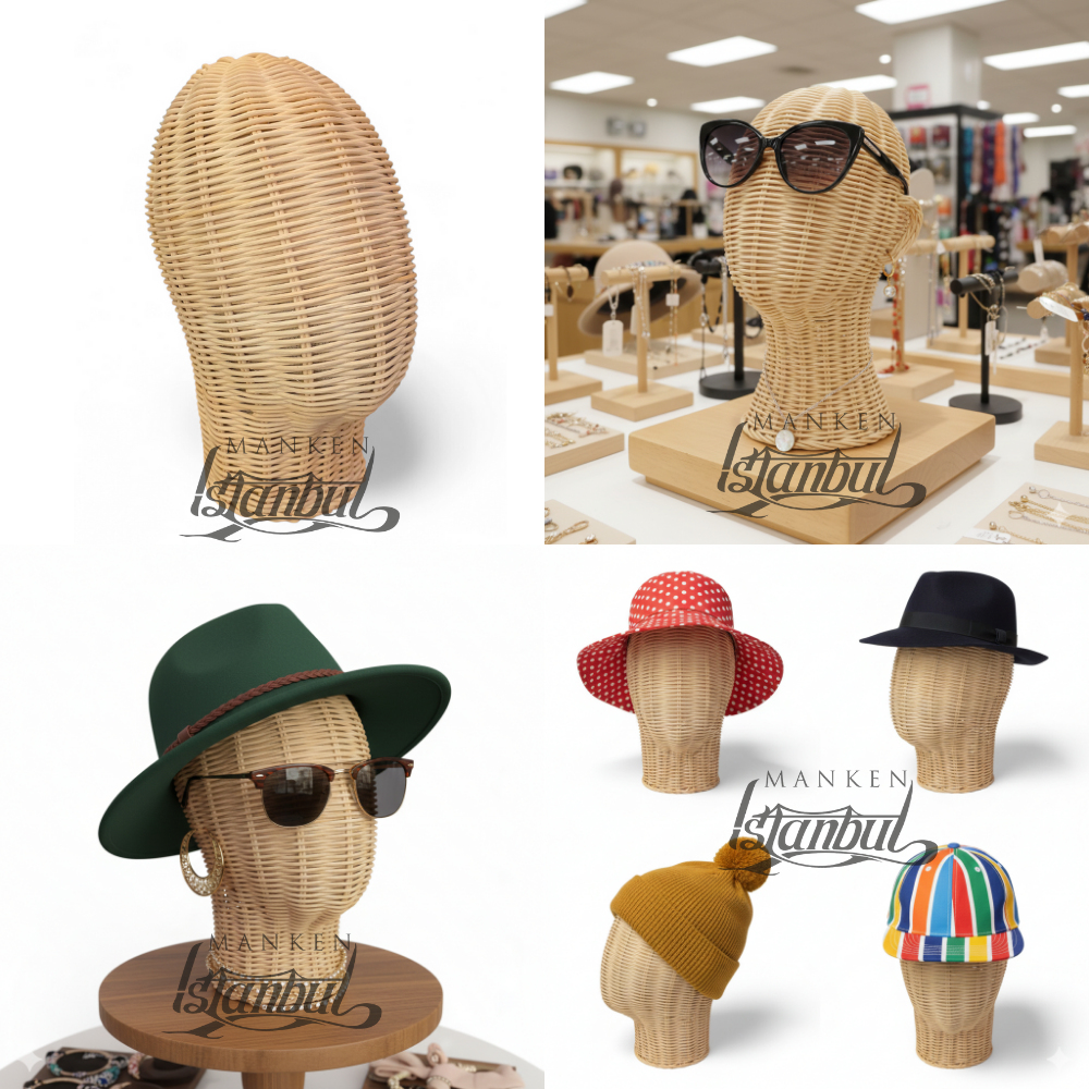 El Yapımı Rattan Kafa Mankeni Doğal Şık Sunumun Anahtarı