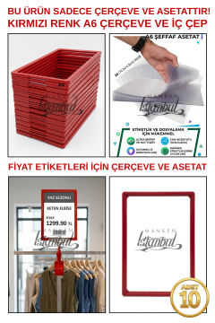 10 Adet A6 Fiyat Etiketi Çerçeve ve Asetat (MANDALSIZ)