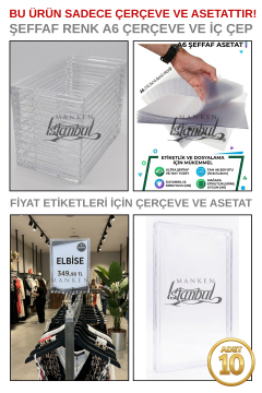 10 Adet A6 Fiyat Etiketi Çerçeve ve Asetat (MANDALSIZ)