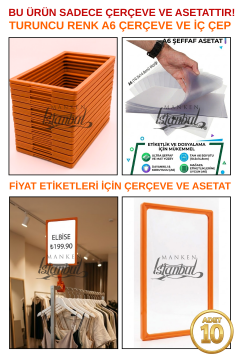 10 Adet A6 Fiyat Etiketi Çerçeve ve Asetat (MANDALSIZ)