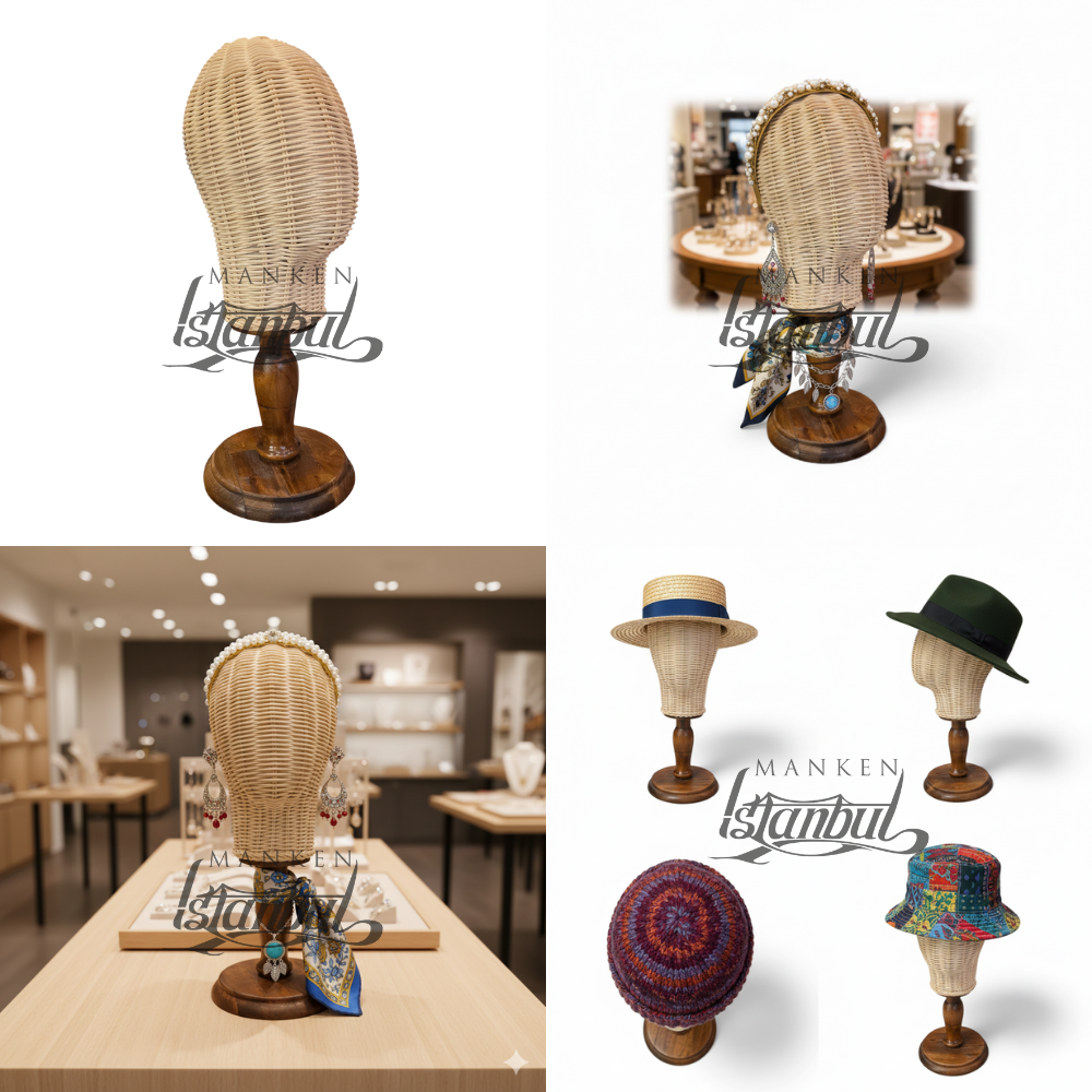 El Yapımı Rattan Kafa Mankeni Doğal Şık Sunumun Anahtarı