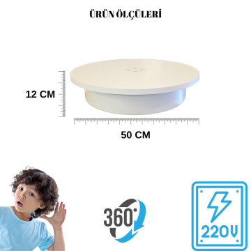 25 Kg Taşıma Kapasiteli 50 CM  Wi-Fe Kontrol Döner Platform