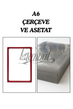 10 Adet A6 Fiyat Etiketi Çerçeve ve Asetat (MANDALSIZ) KIRMIZI