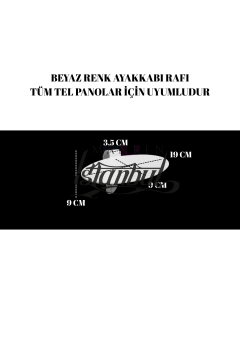 90x190- 25 adet Ayakkabı Raflı Duvara Monte Tel Pano Standı