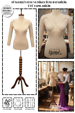 Seyyar Kollu Sünger İğne Batabilen Terzi Mankeni Prova Mankeni