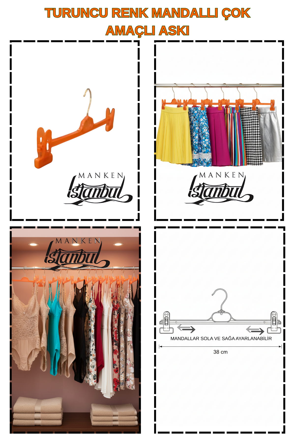 10 Adet Mandallı Turuncu Pantolon, Etek ve Mayo Ürünlerinde Akıllı Sergileme
