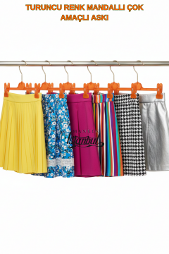 10 Adet Mandallı Turuncu Pantolon, Etek ve Mayo Askısı