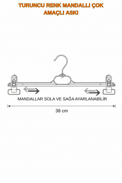 10 Adet Mandallı Turuncu Pantolon, Etek ve Mayo Askısı