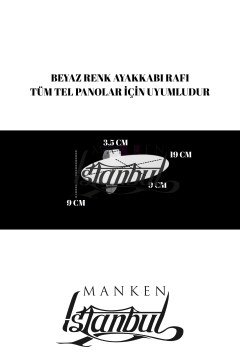 190x200- 50 adet Ayakkabı Raflı Duvara Monte Tel Pano Standı