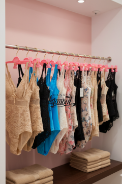 10 Adet Mandallı Pembe Pantolon, Etek ve Mayo Ürünlerinde Akıllı Sergileme