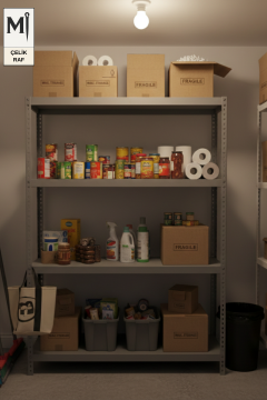 31x93x200 Çelik Raf | Civatalı Metal Depo Rafı | 4 Kat