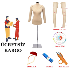 Dikiş Setli Seyyar Kollu İğne Batabilen Terzi Mankeni Prova Mankeni