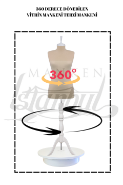 360° Elektrikli Döner Stantlı Vitrin Mankeni Terzi Mankeni