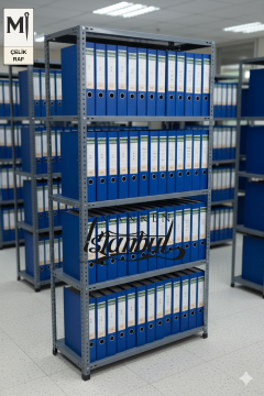 31x93x200 Çelik Raf | Civatalı Metal Depo Rafı | 5 Kat