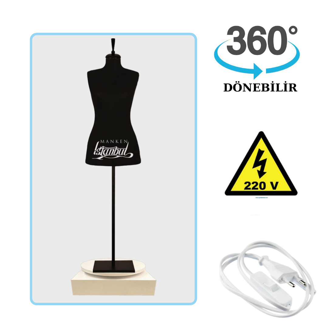 Döner Standlı Bayan Terzi Mankeni Vitrin Mankeni