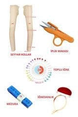 Dikiş Setli Seyyar Kollu İğne Batabilen Terzi Mankeni Prova Mankeni