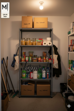 31x93x250 Çelik Raf | Civatalı Metal Depo Rafı | 5 Kat