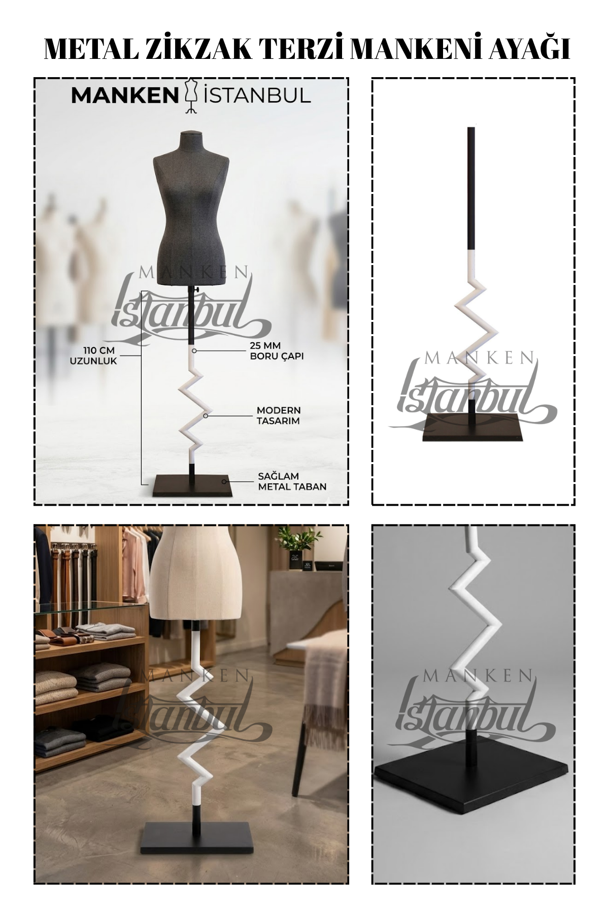 Metal Zikzak Terzi Mankeni Ayağı