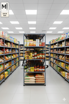 43x93x200 Çelik Raf | Civatalı Metal Depo Rafı | 5 Kat