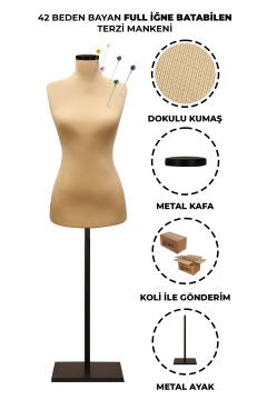 Özel Jardonlu Ten Rengi İğne Batabilen Terzi Mankeni 34-46 Beden Arası 42 beden