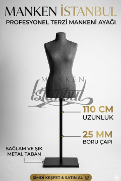 Siyah Metal Terzi Mankeni Ayağı