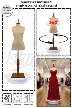 360° Döner Mekanizmalı Elektrikli Dönen Vitrin Mankeni Terzi Mankeni