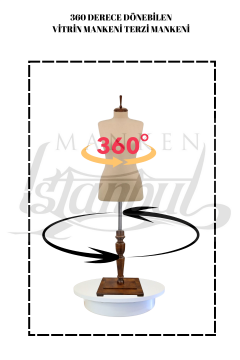 360° Döner Mekanizmalı Elektrikli Dönen Vitrin Mankeni Terzi Mankeni