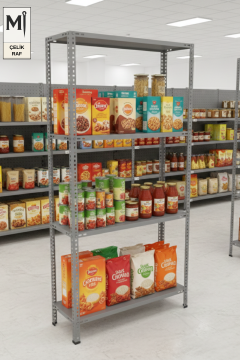 43x93x250 Çelik Raf | Civatalı Metal Depo Rafı | 4 Kat