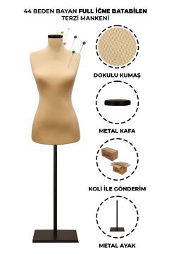 Özel Jardonlu Ten Rengi İğne Batabilen Terzi Mankeni 34-46 Beden Arası 44 beden