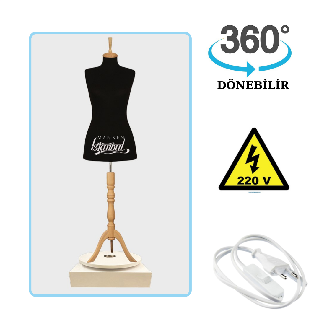 Döner Standlı Bayan Terzi Mankeni Vitrin Mankeni