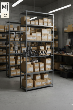 43x93x250 Çelik Raf | Civatalı Metal Depo Rafı | 6 Kat