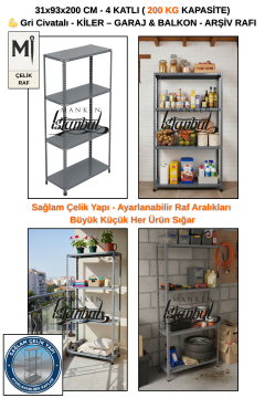 31x93x200 Ev Tipi | Balkon Kiler Ardiye Rafı | 4 Kat