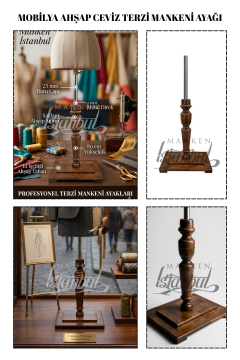 Mobilya Ahşap Ceviz Terzi Mankeni Ayağı