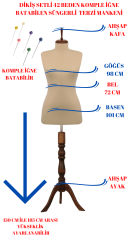 Dikiş Setli Süngerli İğne Batan Terzi Mankeni Prova Mankeni