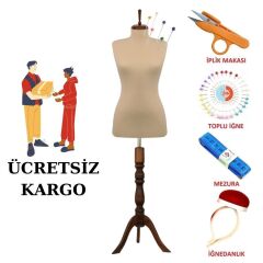 Dikiş Setli Seyyar Kollu İğne Batabilen Terzi Mankeni Prova Mankeni