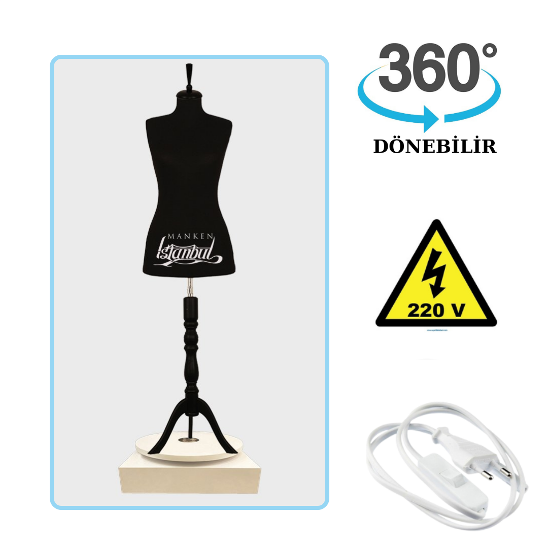 Döner Standlı Bayan Terzi Mankeni Vitrin Mankeni