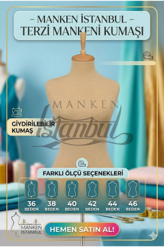 Giydirilebilir Bej Renk Terzi Mankeni Kumaşı