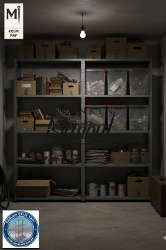 31x186x200 Çelik Raf | Civatalı Metal Depo Rafı | 5 Kat