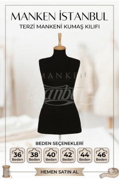 Giydirilebilir Siyah Renk Terzi Mankeni Kumaşı