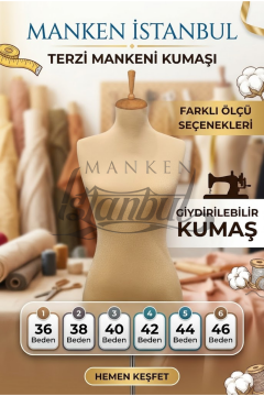 Giydirilebilir Ten Rengi Terzi Mankeni Kumaşı