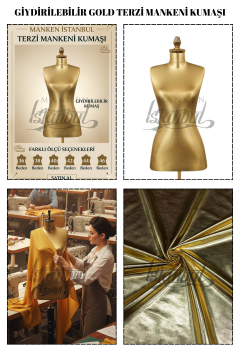 Giydirilebilir Gold Renk Terzi Mankeni Kumaşı