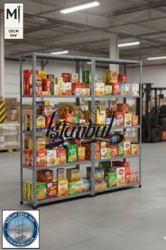 31x186x250 Çelik Raf | Civatalı Metal Depo Rafı | 5 Kat