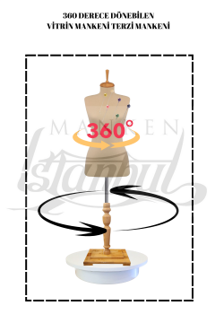 360° Elektrikli Döner Stantlı Vitrin Mankeni Terzi Mankeni