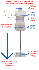 Dikiş Setli Süngerli İğne Batabilen Terzi Mankeni Prova Mankeni